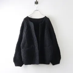 未使用 2024AW ネストローブ nest Robe ペルーボッブルニットカーディガン F｜ブラック 羽織り 【2400015055978】のサムネイル