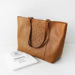 新品 定価49500円 Daily russet デイリー ラシット CE-034-OUT レザーモノグラムトートバッグ キャメル┃大容量【2400014951899】のサムネイル
