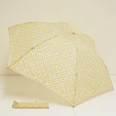 折りたたみ傘 PAUL&JOE SISTER ポールアンドジョー シスター USED美品  クリーム色 軽量 グラス骨 幾何学模様 55cm FA9430のサムネイル