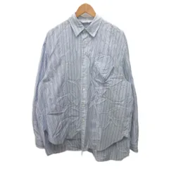 ネーム Name. ドッキングシャツ 長袖 ストライプ柄 オーバーサイズ 2 水色 白 ホワイト NMSH-ST22AW-004B ■IBO91のサムネイル