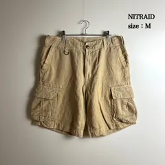 NITRAID 00s archive HALF CARGO PANTS M ナイトレイド ハーフカーゴパンツ リネン混 ストリート アーカイブ 無地 レアのサムネイル