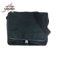 PRADA プラダ メッセンジャーバッグ ナイロン レザー 三角プレート