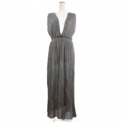 ビューティフルピープル beautiful people metalic jersey pleat ワンピース プリーツ ロング ノースリーブ ドレス 38 グレー ■TCのサムネイル