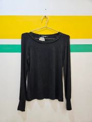 マックスマーラ MAX MARA Tシャツ グレー 半袖 ラウンドネック フリル