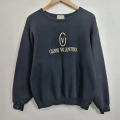 GIANNI VALENTINO ジャンニバレンチノ トレーナー スウェット フロント ロゴ 刺繍 ゴールド archive 古着 VINTAGE ブラック 日本製 G246のサムネイル