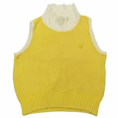 Christian Dior SPORTS クリスチャンディオール スポーツ ヴィンテージ ノースリーブ ニット ハイネック カットソー M イエロー レディース 古着 中古 USEDのサムネイル
