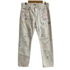 良品 POLO RALPH LAUREN ポロラルフローレン AVERY BOYFRIEND ペイント加工 デニムパンツ サイズ25 ホワイト マルチカラー レディース 古着 中古 USEDのサムネイル