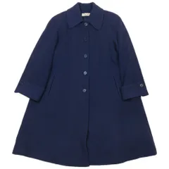 Calvin klein カルバンクライン カシミヤ ウール ステンカラーコート アウター ロング ジャケット 9 ネイビー レディース 古着 中古 USEDのサムネイル