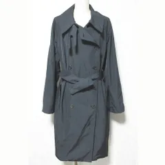 美品 YVES SAINT LAURENT イヴサンローラン 裏地レオパード柄 ベルテッド トレンチコート 173312 YAC48 サイズ40 ブラック レディース 古着 中古 USEDのサムネイル