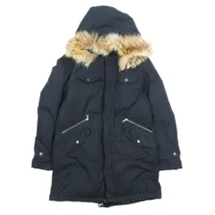 BURBERRY BLACK LABEL バーバリー ブラックレーベル ファー モッズコート ダウンコート アウター L ブラック メンズ 古着 中古 USEDのサムネイル