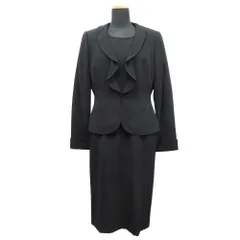 美品 miss ashida ミス アシダ ウール アンサンブル ジャケット ワンピース ミモレ丈 フォーマル 11号 黒 ブラック レディース 古着 中古 USEDのサムネイル