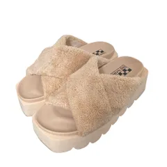 美品 NONAME ノーネーム JULY SLAP TEDDY 厚底 クロスベルト サンダル サイズ36 約23cm ベージュ レディース 古着 中古 USEDのサムネイル