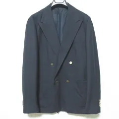 美品 UNITED ARROWS ユナイテッドアローズ トロピカル 4B ダブルブレスト ブレザー テーラードジャケット 紺ブレ 50 ネイビー メンズ 古着 中古 USEDのサムネイル