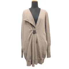 美品 Brunello Cucinelli ブルネロクチネリ カシミヤ アシンメトリー ロング ニット カーディガン DB51311 サイズXL 茶 ブラウン レディース 古着 中古 USEDのサムネイル