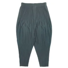 新品同様 HOMME PLISSE ISSEY MIYAKE オム プリッセ イッセイミヤケ 19ss プリーツ テーパードパンツ スラックス 2 緑 グリーン メンズ 古着 中古 USEDのサムネイル