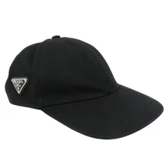 良品 PRADA プラダ ベースボール キャップ 帽子 トラアングルロゴ 三角ロゴプレート キャンバス 2HC274 サイズL 黒 ブラック メンズ レディース 古着 中古 USEDのサムネイル