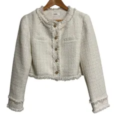 美品 25AW SNIDEL スナイデル ツイードジャケット SWFJ254155 サイズ0 ホワイト レディース 古着 中古 USEDのサムネイル