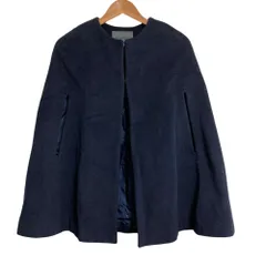 未使用 Spick&Spand Balli S スピックアンドスパン バリー カシミヤブレンド シャギーケープコート サイズF ネイビー レディース 古着 中古 USEDのサムネイル