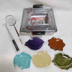 未使用 天ぷら鍋セット 小皿・天かすすくい・菜箸つき 揚げ物 キッチン用品 調理器具 現状 長期保管 Z765のサムネイル