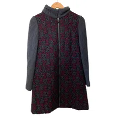 良品 Rene ルネ フラワーレース フーデッド ニットコート グレー サイズ34 ボルドー レディース 古着 中古 USEDのサムネイル