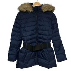 美品 LAUREN RALPH LAUREN ローレンラルフローレン フェイクファー付き ベルテット ダウンコート サイズS ネイビー レディース 古着 中古 USEDのサムネイル