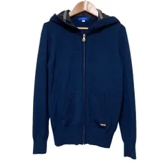 美品 BLUE LABEL CRESTBRIDGE ブルーレーベルクレストブリッジ ジップ ニットパーカー 38 ネイビー レディース 古着 中古 USEDのサムネイル