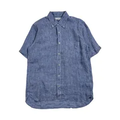 リネン100% BEAMS LIGHTS ビームス BD ボタンダウン 半袖シャツ XL/ブルー系 レディース カジュアルのサムネイル