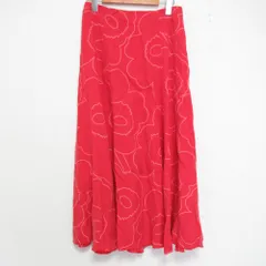 未使用 marimekko マリメッコ MUOVAUS PIIRTO UNIKKO ウニッコ ロングスカート 52254-1-94443 サイズ36 レッド  レディース 古着 中古 USEDのサムネイル