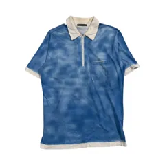 90s ISSEY MIYAKE イッセイミヤケ 半袖 ハーフジップ ポロシャツ 2/ブルー系 メンズ ビンテージのサムネイル