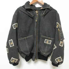 良品 PINK HOUSE ピンクハウス デニム MA-1 ジャケット ブラックグレー レディース 古着 中古 USEDのサムネイル