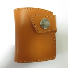 美品 REDMOON レッドムーン コンチョボタン ショートウォレット 二つ折り財布 NHR-01A ブラウン メンズ 古着 中古 USEDのサムネイル