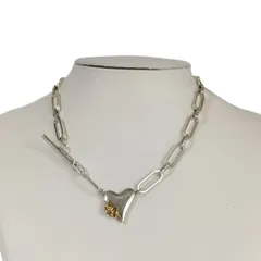 美品 LAPUIS ラピュイ Coil heart choker チェーン ペンダント ネックレス 箱付き 233-220104 シルバーカラー レディース 古着 中古 USEDのサムネイル
