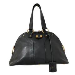 良品 Yves Saint Laurent イヴサンローラン リヴゴーシュ ミューズ ハンドバッグ 156465 ブラック レディース 古着 中古 USEDのサムネイル