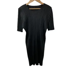 美品 PLEATS PLEASE ISSEY MIYAKE プリーツプリーズ イッセイミヤケ チュニックカットソー PP13-JT133 サイズ3 ブラック レディース 古着 中古 USEDのサムネイル