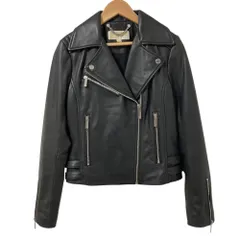 良品 MICHAEL KORS マイケルコース ラムレザー ダブルライダースジャケット サイズXS ブラック レディース 古着 中古 USEDのサムネイル