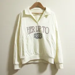良品 25SS Her lip to ハーリップトゥ Embroidery Polo Sweatshirt スウェット サイズF アイボリー レディース 古着 中古 USEDのサムネイル