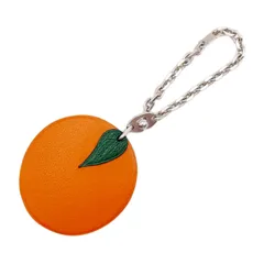 HERMES エルメス フルーツ チャーム オレンジ 柑橘類 キーホルダー レザー SV925 オレンジ ユニセックス 【中古】のサムネイル