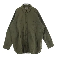 BOWWOW (バウワウ) US ARMY NAVY N3 SHIRTS リペア加工 コットン ポプリン ミリタリー 長袖シャツ カーキのサムネイル