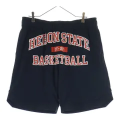 HERON PRESTON (ヘロンプレストン) 23SS BASKETBALL SHORTS バスケットボールロゴプリントショーツ メッシュショートパンツ バックロゴ刺繍 ブラック HMVH003S23JER001のサムネイル