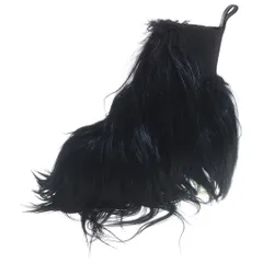 Rick Owens (リックオウエンス) Leather Fur Kiss Boots レザーファーキスブーツ ヒールブーツ ブラック 42 RU02D6844LGF0のサムネイル