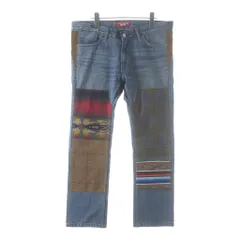 JUNYA WATANABE COMME des GARCONS (ジュンヤワタナベ コムデギャルソン) 22AW AD2022 ×LEVI'S ×PENDLETON リーバイス ペンドルトン パッチワーク ジップフライデニムパンツ インディゴ WJ-P203のサムネイル