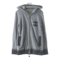 CHANEL (シャネル) ココマークジップ金具 パッチデザイン フーデッド ジップアップ パーカー レディース グレー P37996のサムネイル