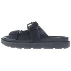 Salvatore Ferragamo (サルヴァトーレ フェラガモ) ダブルストラップ レザー 厚底 サンダル シューズ #7 ブラックのサムネイル