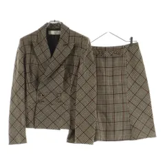 VALENTINO (ヴァレンティノ) チェック柄 ウール セットアップ スカート テーラードジャケット #6 ベージュのサムネイル
