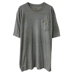 Carhartt 半袖 ロゴTシャツ 2XL グレー カーハート プルオーバー クルーネック 胸ポケット ロゴ刺繍 カットソー 夏物 a807-5628のサムネイル