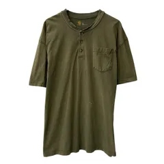 Carhartt 半袖 無地Tシャツ 2XL カーキ カーハート ヘンリーネック ハーフボタン 胸ポケット カットソー 夏物 a807-5629のサムネイル