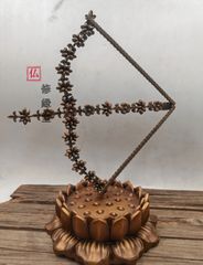 美品 日蓮正宗 創価学会【特別御形木御本尊】「鶴丸亀甲 松竹 柄」日達