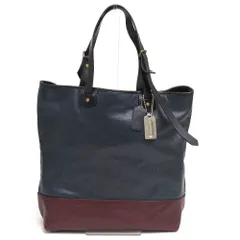 コーチ／COACH バッグ トートバッグ 鞄 ハンドバッグ メンズ 男性 男性用レザー 革 本革 ネイビー 紺  71395 Bleecker Colorblock Shopper ブリーカー カラーブロック ショッパー A4サイズ収納可能 バイカラー 肩掛けのサムネイル