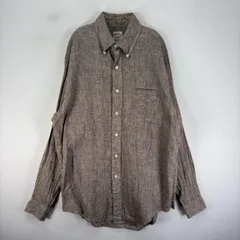 古着 ブルックスブラザーズ Brooks Brothers 長袖シャツ ボタンダウン 胸ポケット M  ブラウン系 無地 メンズのサムネイル
