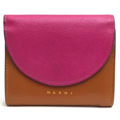 マルニ／MARNI 財布 ウォレット レディース 女性 女性用レザー 革 本革 ブラウン 茶  LAW 小銭入れあり 三つ折り バイカラーのサムネイル